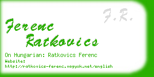 ferenc ratkovics business card